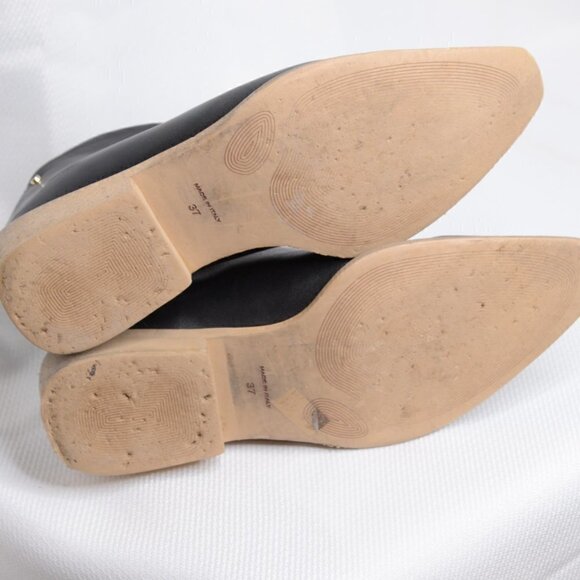 La Canadienne Black Leather Slip On Ankle Boots Sz 7 - Picture 6 of 7